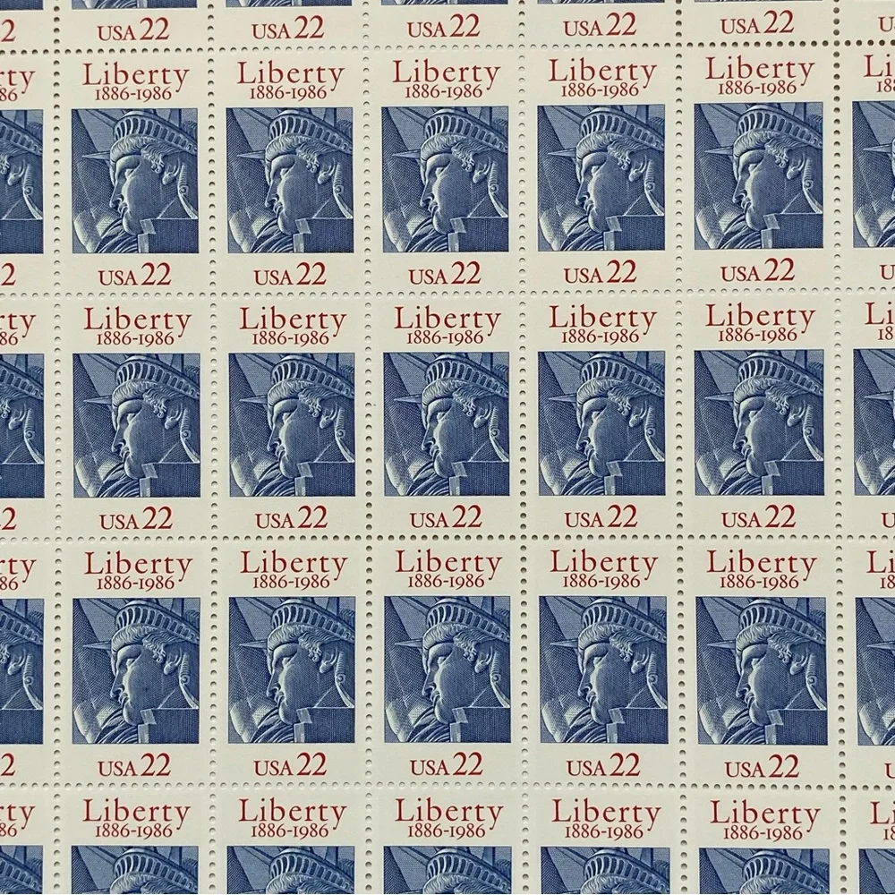 Statue of Liberty 100th Anniversary 22 Cent 1986 Mint sheet 50 MNH Scott #2224
